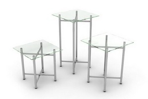 Tavoli in acciaio e vetro